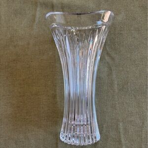 Mikasa Germany Cimarron 10" Clear Crystal Ribbed Vase SN 067/625 Heavy